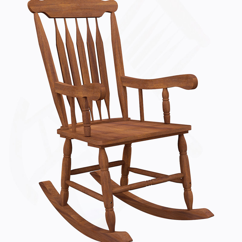 Chaise berçante d'extérieur en bois, 350 lb Chaise berçante avec haut dossier pour jardin