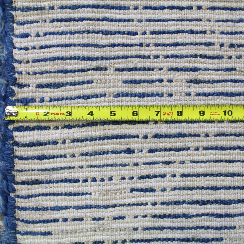 Tapis marocain tissé à la main en bleu, Rectangle 7 pi 11 po x 10 pi 1 po