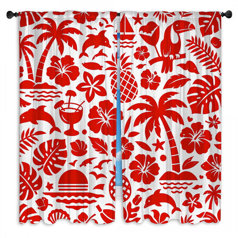 Rideaux de fenêtre Tropical Beach, 40in x 52in - 2 panels, Sheer