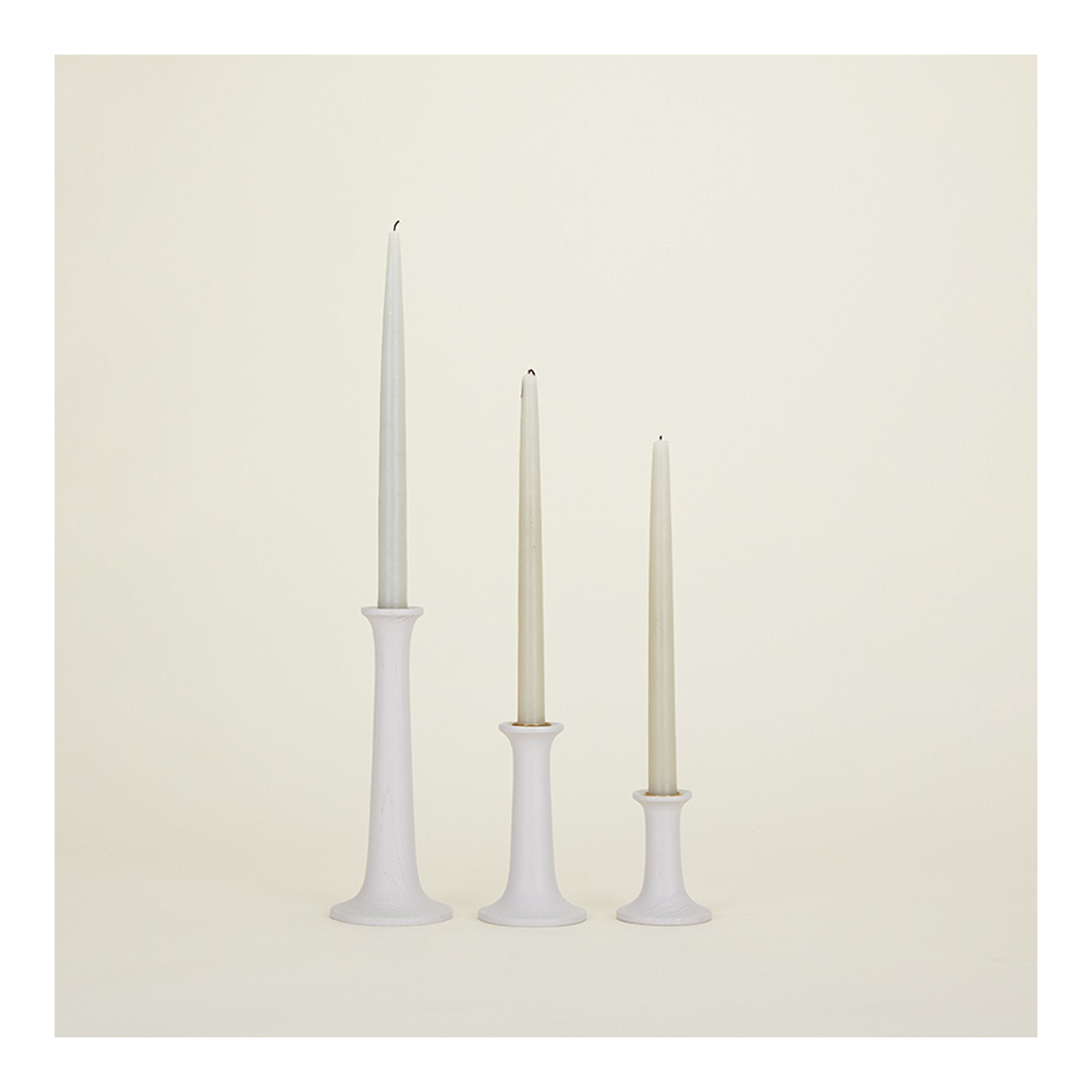 Simple Solid Wood Tabletop Candlestick, 9" H x 4" W x 4" D, Gray
