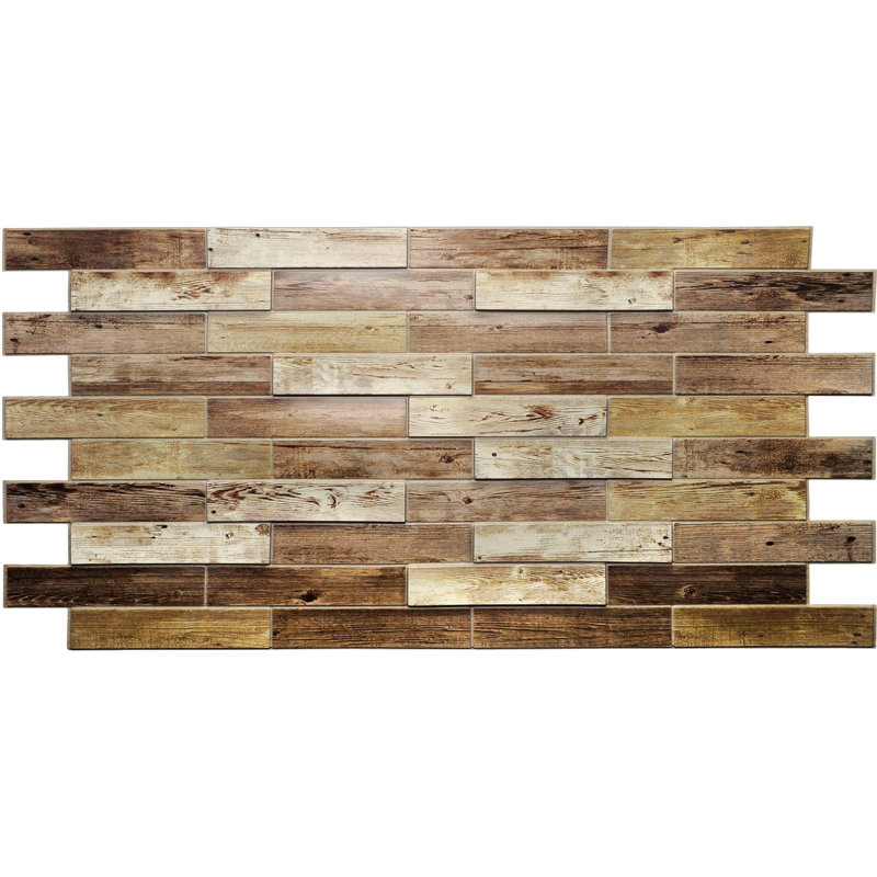 19" x 39" 3D Wall Panel (5-Pack), Brown