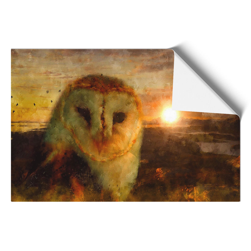Owl at Sunset Painting - Frameless Print, 42cm H x 59cm W x 0.1cm D