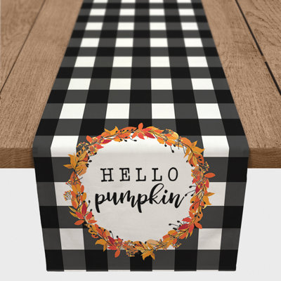 Whidden Hello Pumpkin Check Table Runner