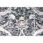 Hand Knotted Damask Area Rug in Black/White/Brown-1176065499