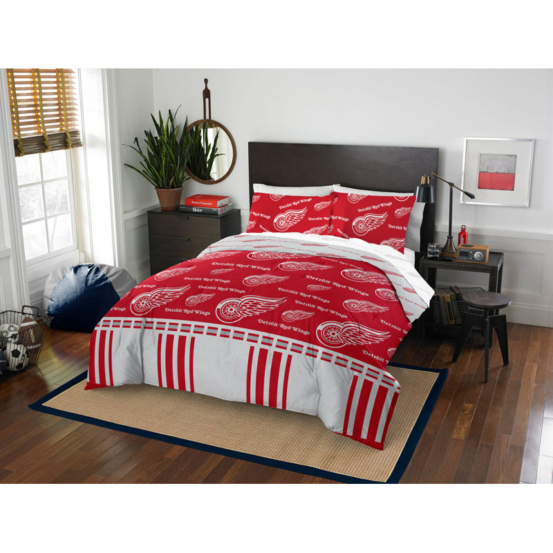 Ensemble d’confort pour équipe nhl, Detroit Red Wings, Édredon de grand lit et 4 pièces additionnelles