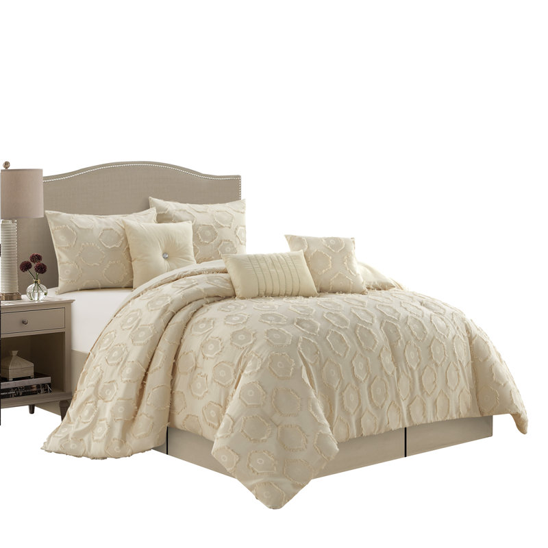 Faust Microfiber 7 Piece Comforter Set, California King Comforter + 6 Additional Pieces , Taupe
