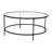 Berzan Glass Living Room Coffee Table with Round Metal Frame-1942114548