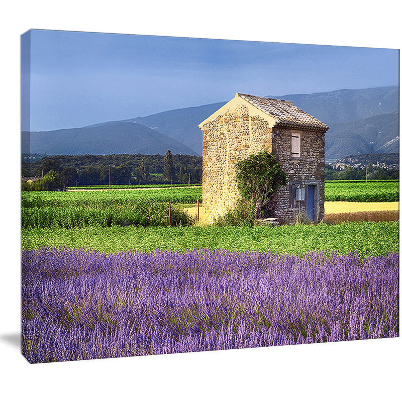«House in the Lavender Field», reproduction de photo sur toile tendue, H 30 po x l 40 po