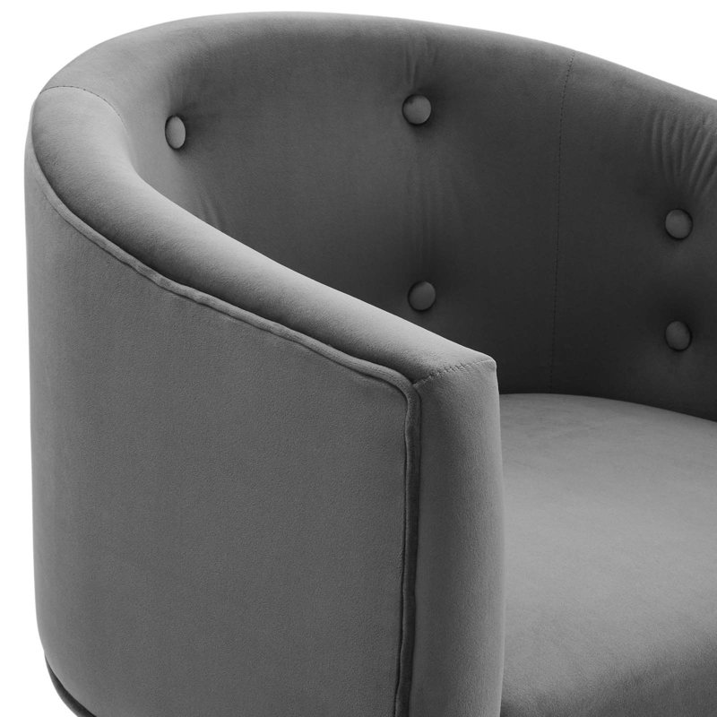 Savour Tufted Performance Velvet Accent Chairs, Gray Velvet