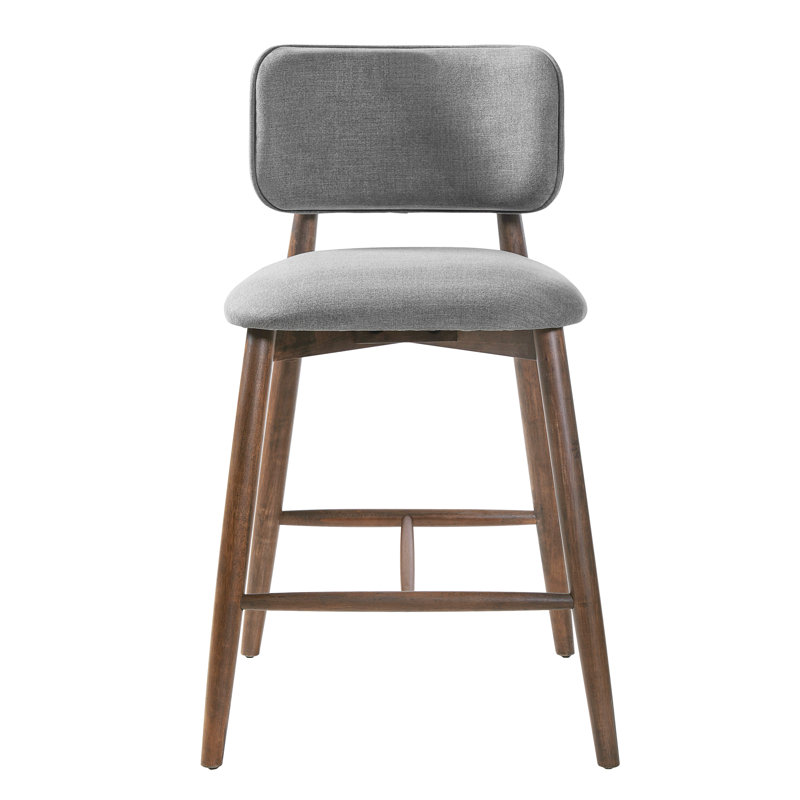 Tabouret de comptoir Talin, Coussin gris / cadre brun