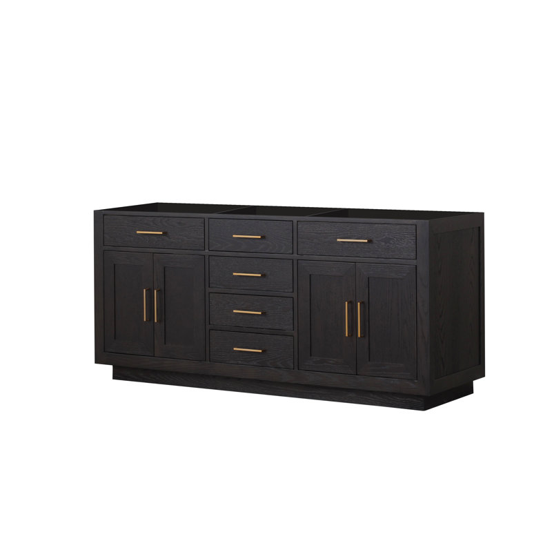 Abbey 72 in W x 22 in D Double Bath Vanity, Black Oak