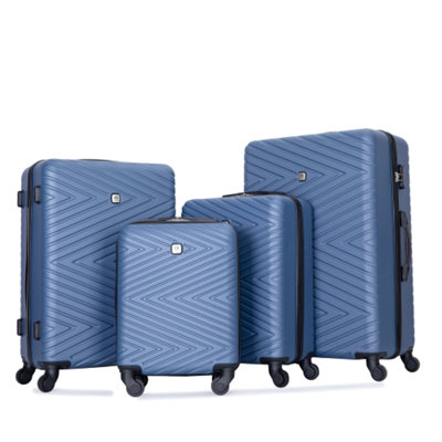 luggage 4-piece ABS lightweight suitcase with rotating wheels, 24 inch and 28 inch with TSA lock (16/20/24/28)