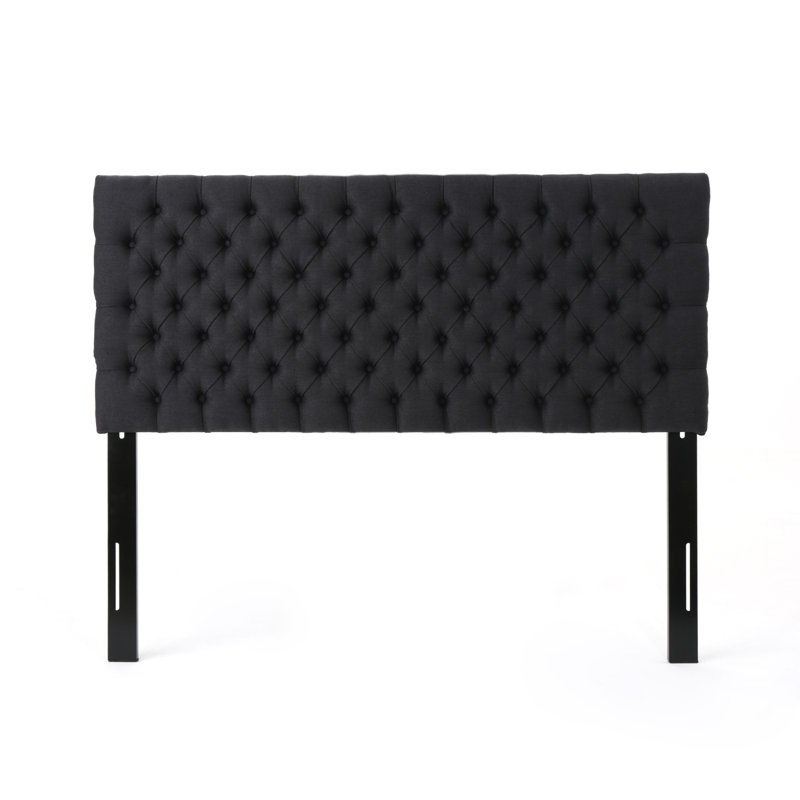 Tufted Upholstered Queen Size Bed Headboard In Modern Button Design, Adjustable Solid Wood Head Board, Solid Wood Head Board With Durable Metal Legs In Bedroom