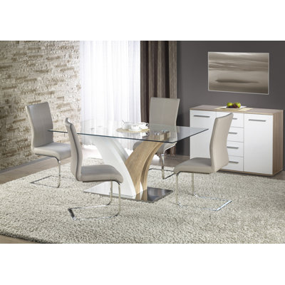 Abigailgrace Glass Top Dining Table