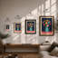 Blooms in Turquoise Modern - Framed Print-1142475061-1142475063