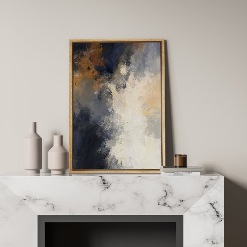 Impression sur toile encadrée noire, grise et brune pour la décoration du salon, Naturel, H 24 po x l 16 po, Cadre flottant