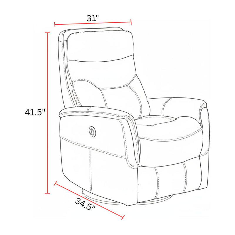 Akeelah Power Swivel Glider Recliner, Linen