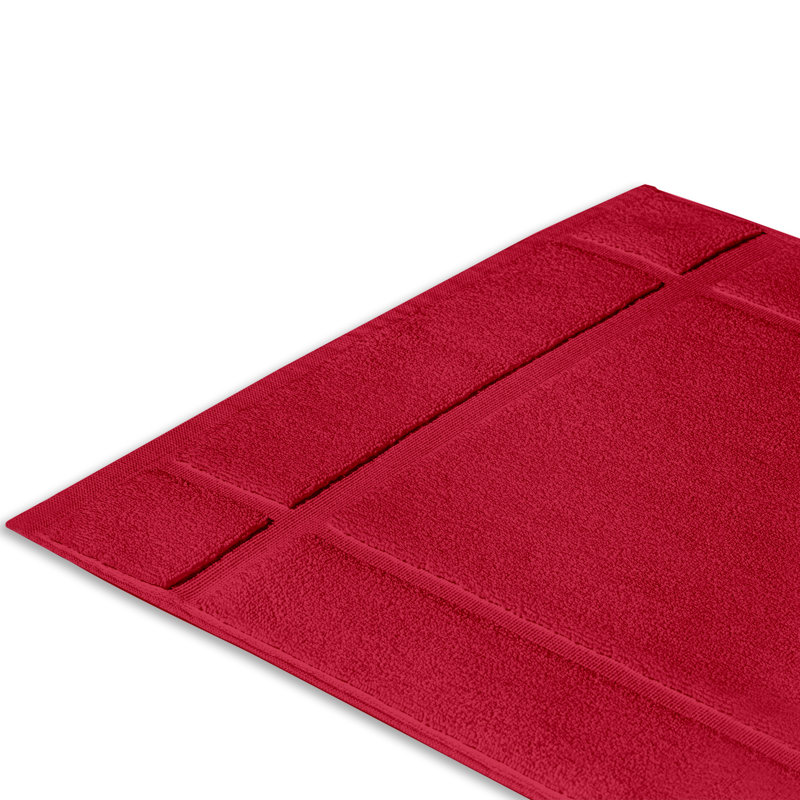 Ample Decor 100% Cotton Highly Absorbent Bath Mat for Bathroom Floor, Red