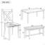 6-Piece Kitchen Dining Table Set Wooden Rectangular Dining Table, 4 Fabric Chairs And Bench Family Furniture-1294542969-1294542975