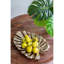 Plateau décoratif en forme de feuille pour comptoir de cuisine, structure en aluminium finition dorée, sculpture murale en forme libre, 48 x 34 x 3,5 cm