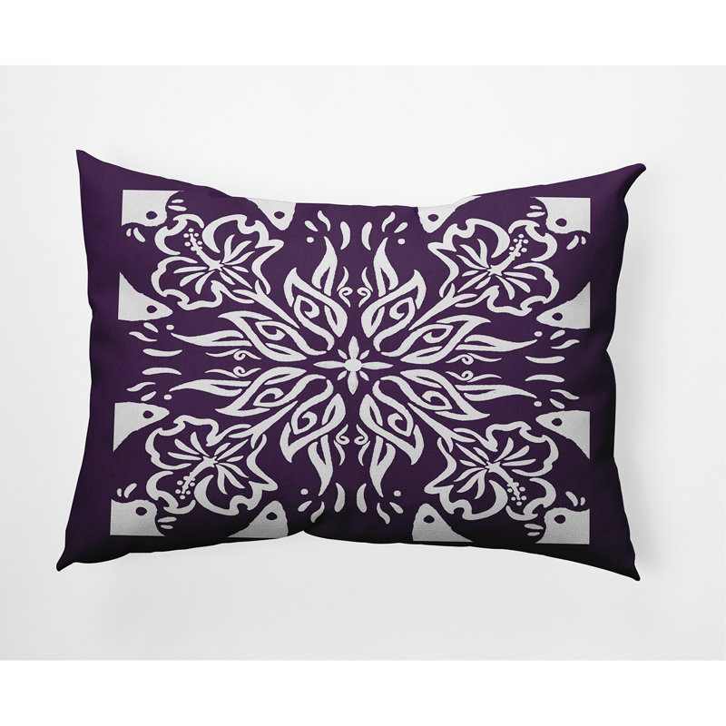 Cuban Geometric Reversible Throw Pillow, Purple