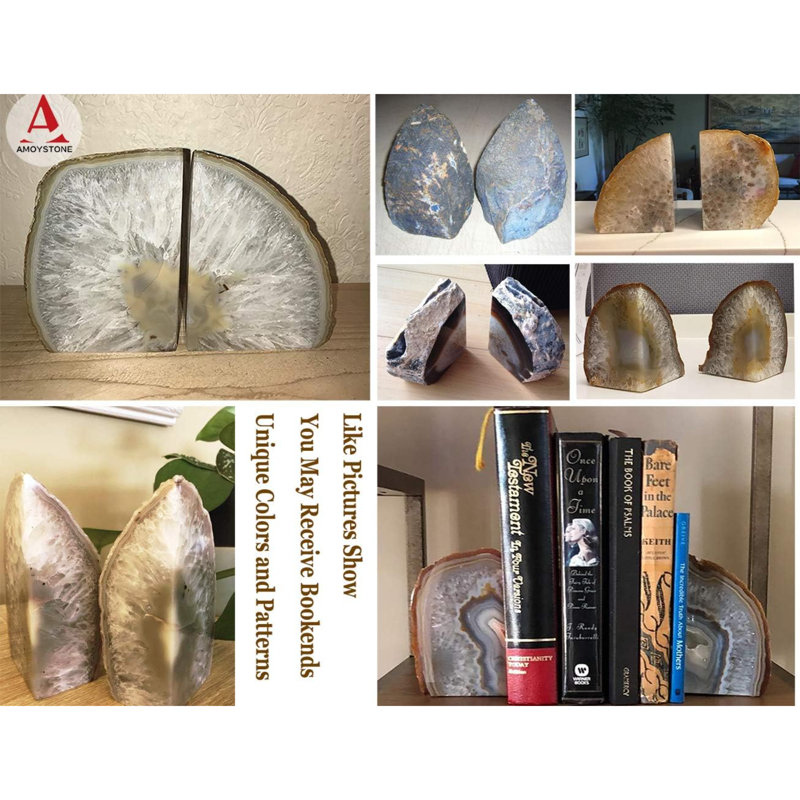 Serre-livres en cristal Agate Geode Bookords