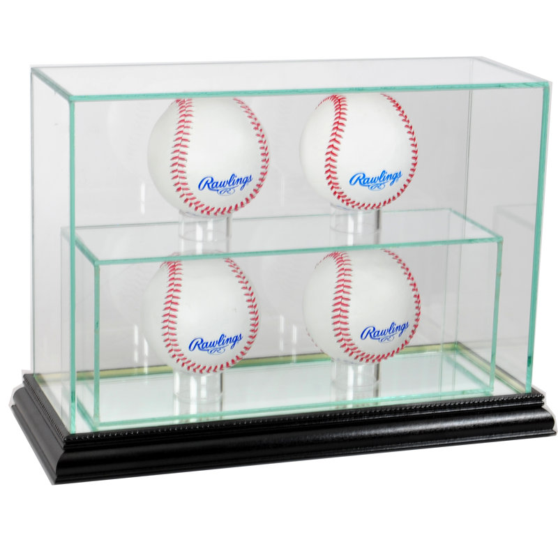 Perfect Cases And Frames 9'' W 4'' D Baseball Glass Ball / Puck Case, Black