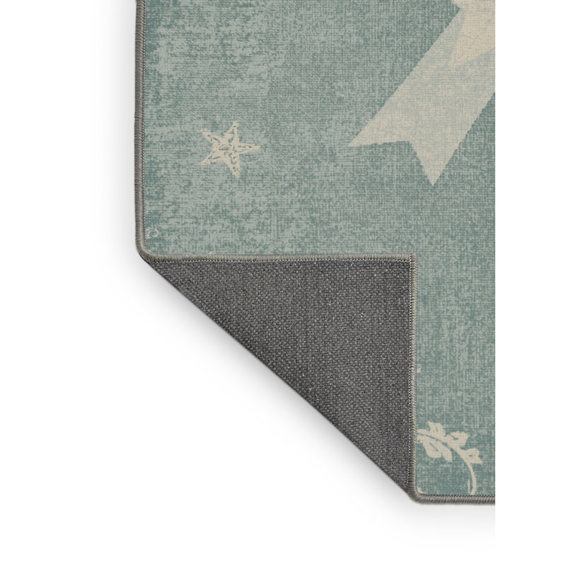 Soft Plush Evenson July 4Th Modern & Contemporary Abstract Area Rug in Green – Gray Binding, 7x9