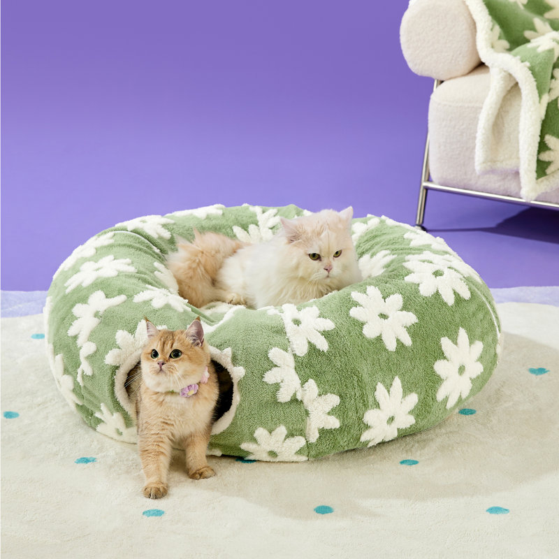 Lit tunnel pour chat Lesure, Vert, Standard (L 33,5 po x l 33,5 po)