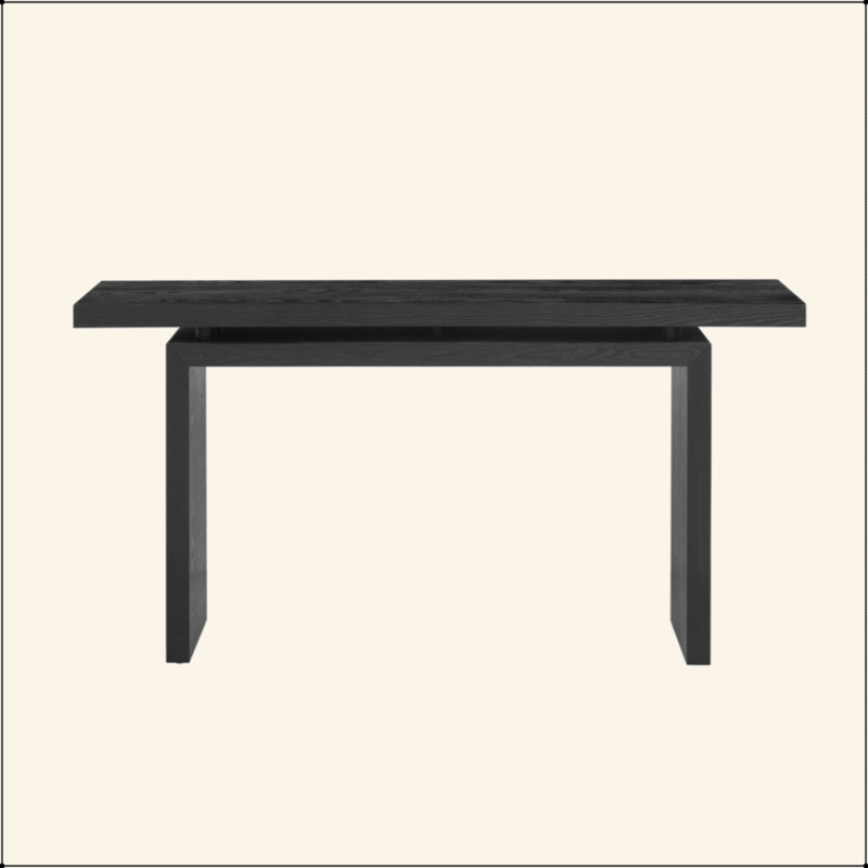 Console en placage de frêne de conception unique, de style moderne et simple, avec un plateau de table astucieux, convenant à un vestibule, un couloir, un salon, un vestibule