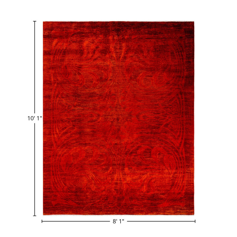 Tapis orange unique 8 pi 1 po x 10 pi 1 po Zaedon