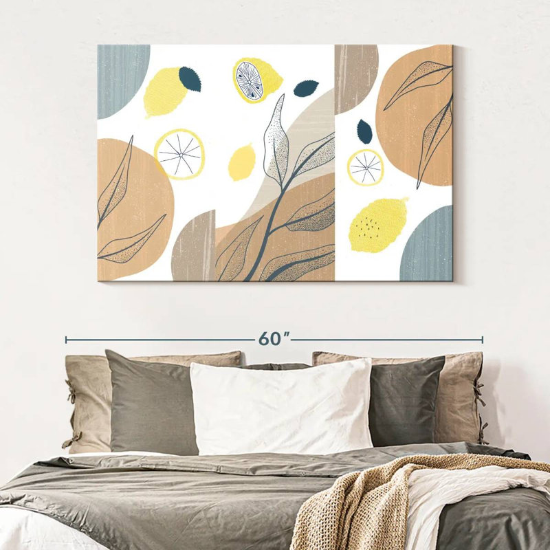Boho Botanical Lemons, 34" H x 51" W