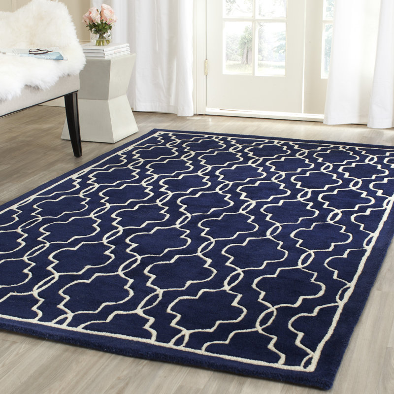 Evansville Geometric Wool Hand Woven Area Rug, Rectangle 152 x 244 cm