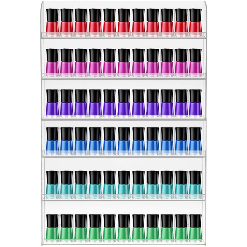 Clear Acrylic 6-Tier Nail Polish Wall Rack Display
