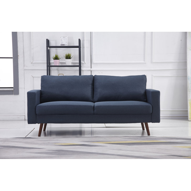 Jaimelynn 71'' Upholstered Sofa, Navy Polyester