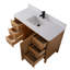 Meuble-lavabo autoportant Tennant Brand de style moderne du milieu du siècle, 48 pouces, couleur chêne brun chaud, lavabo simple, comptoir en quartz blanc, entièrement assemblé