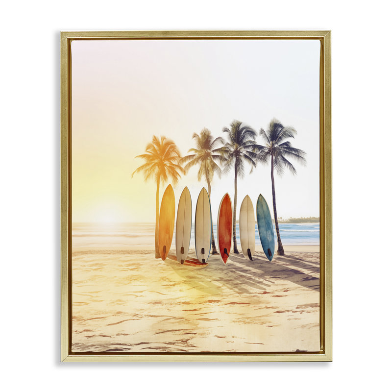  Art mural encadré de planches de surf aux couleurs vives par Arlington Prints, H 21 po x l 17 po