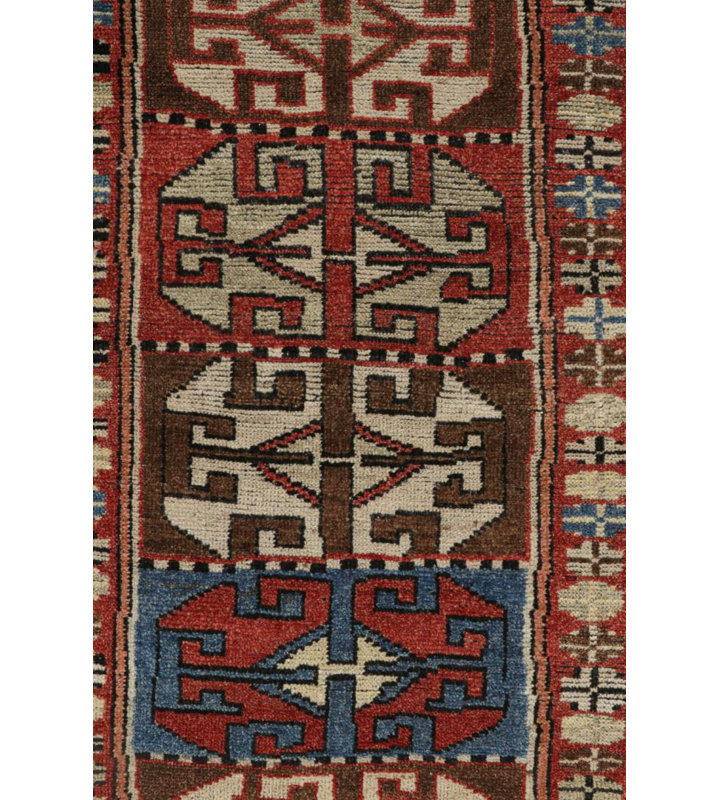 Burano Hand Knotted Wool Geometric Area Rug, Rectangle 10' x 14', Light Red Black
