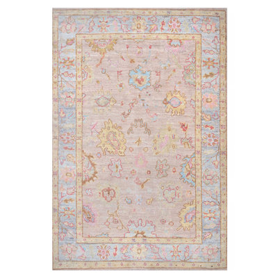 Pacific Ushak Wool Weft 4x6 Beige / Grey Transitional Hand Knotted Area Rug