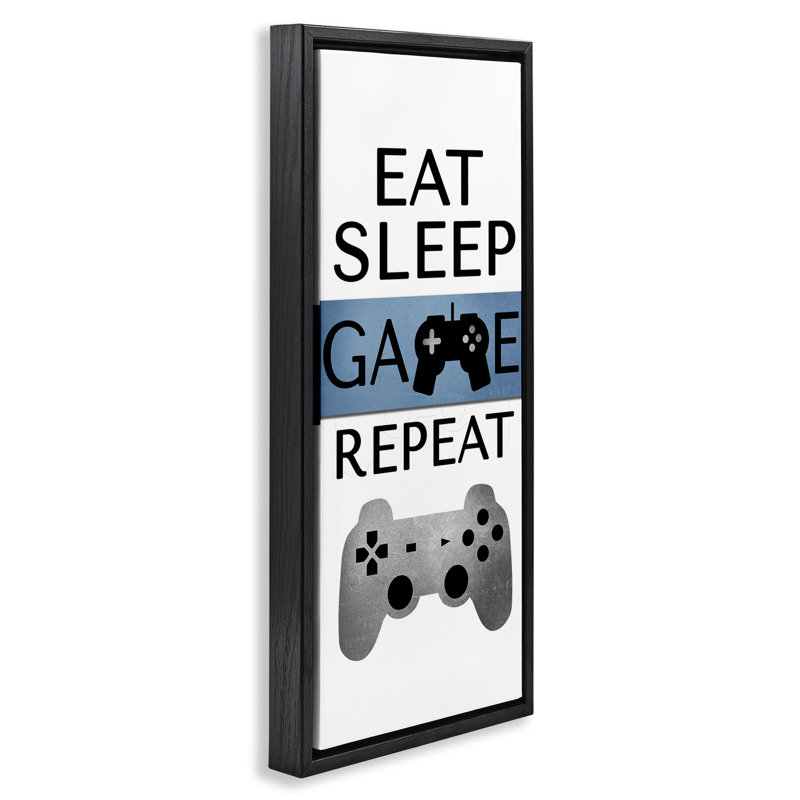 Art mural en toile encadrée "Game Répétition Lifestyle" par Kim Allen, Cadre flottant noir de jais, H 31 po x l 14 po