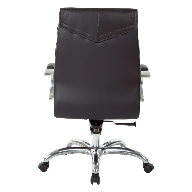 Fauteuil de conférence de luxe en cuir véritable, Cuir de grain supérieur noir