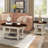42'' Oval Wood Coffee Table For Living Room, 2-Tier Solid Wood Cocktail Table With Open Storage Shelf-573975861