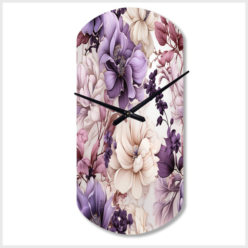 Motif victorien éthéré floral délice - horloge murale asymétrique florale en métal, horloge murale chalet, Grand