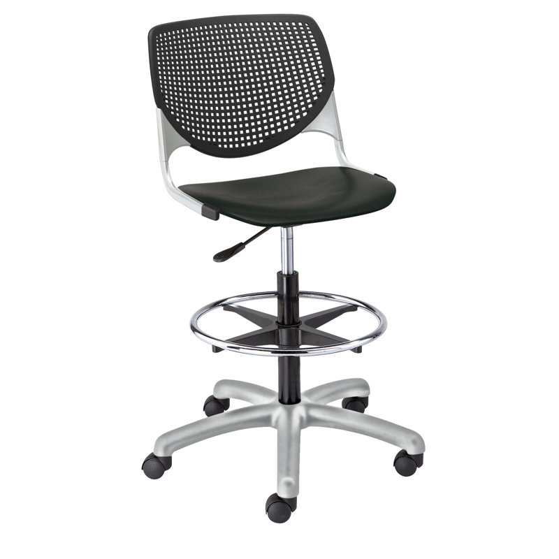 Chaise de dessinateur Kool, Blanc, Noir