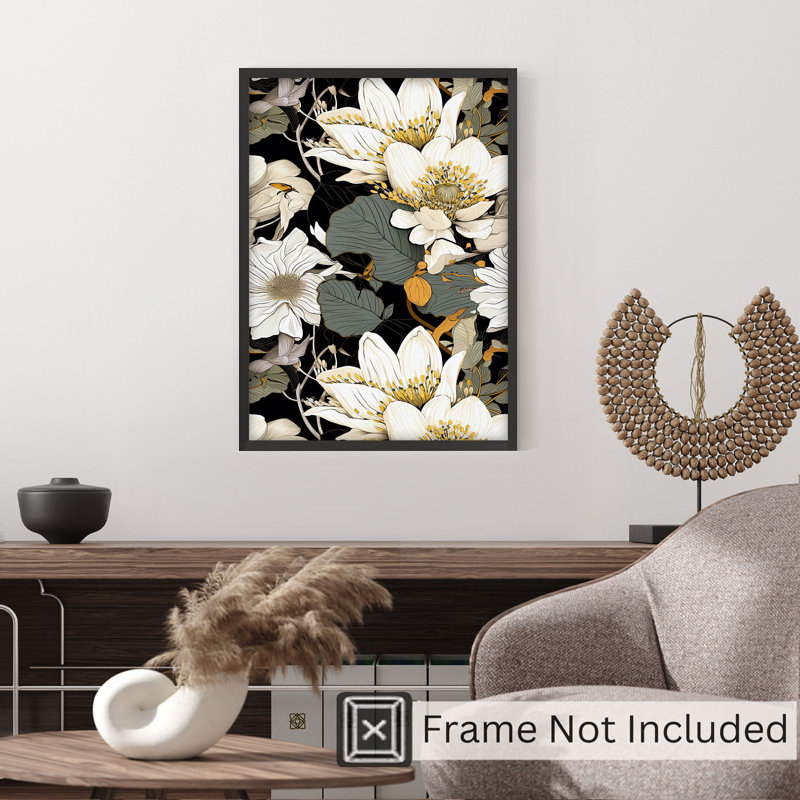 «Floral Luxe Flowers VI», reproduction d'art moderne sans cadre, H 7 po x l 5 po