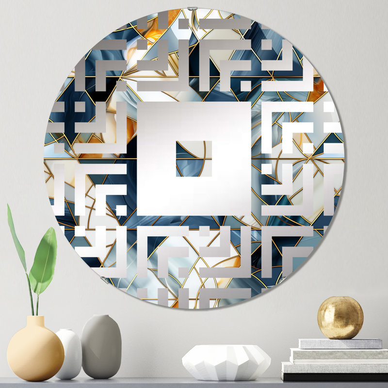Enchanted Plaid Odysse Marble Motif - Miroir mural carré, 23,6 po x 23,6 po