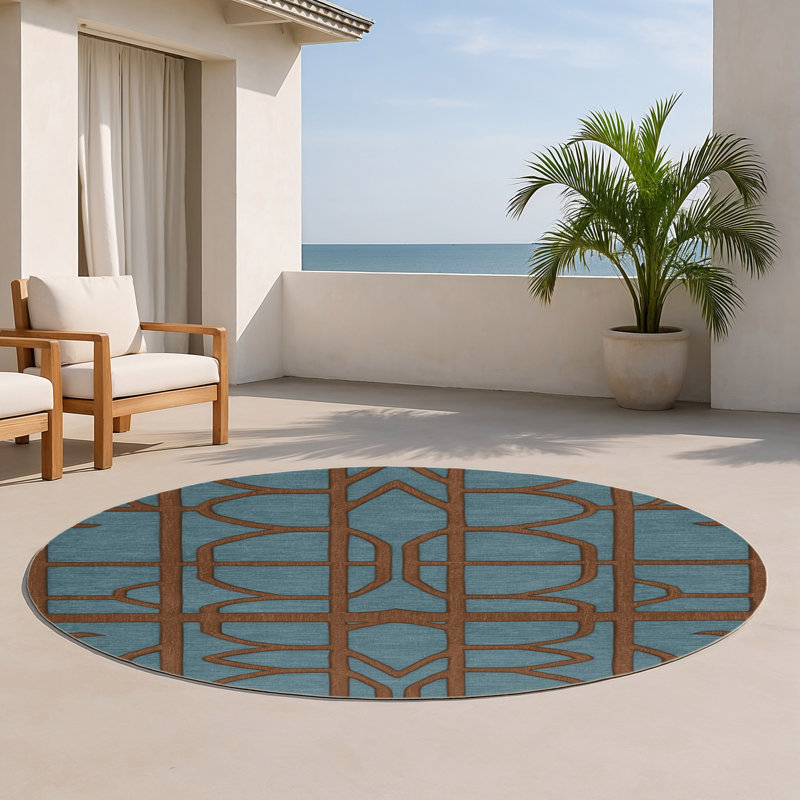 Tapis vert intérieur et extérieur Trellis, Rond 5 pi