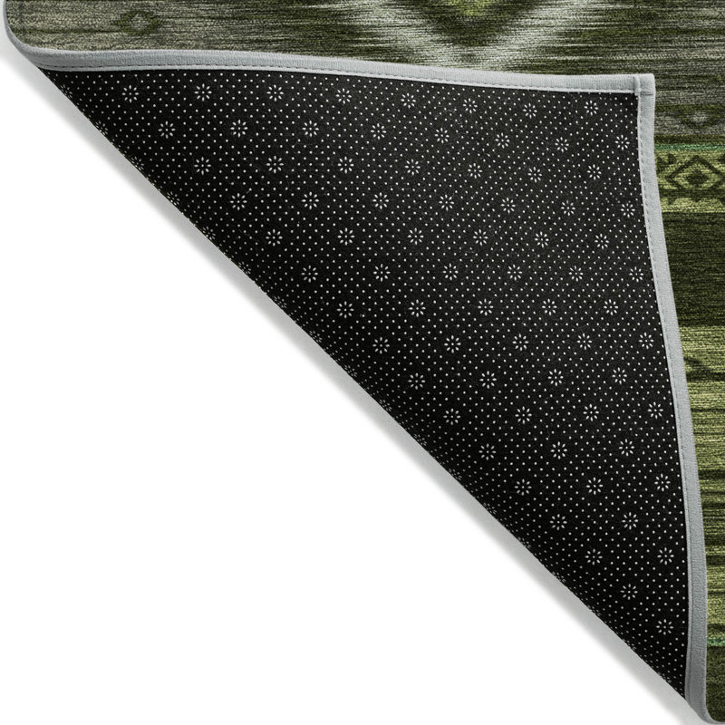 Tapis intérieur / extérieur Xhevrie lavable à la machine, Rond 8 pi