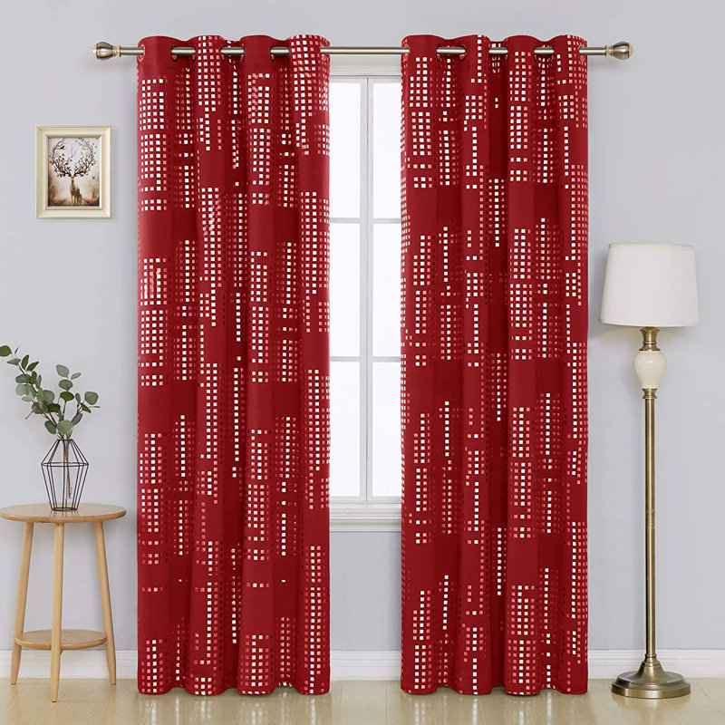 Carmacmoin Room Darkening Curtain Pair, Red, 52" W x 84" L