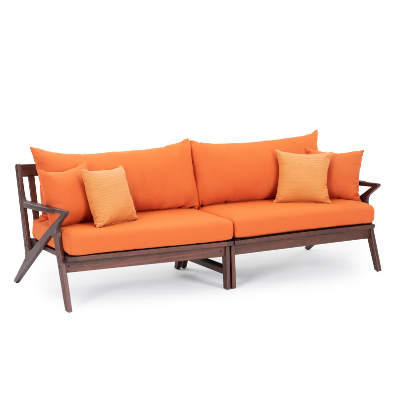 Canapé d'extérieur Minhaj Sunbrella, Tissage uni Sunbrella® palette Cayenne
